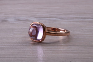 Cabochon cut Amethyst set Rose Gold Ring