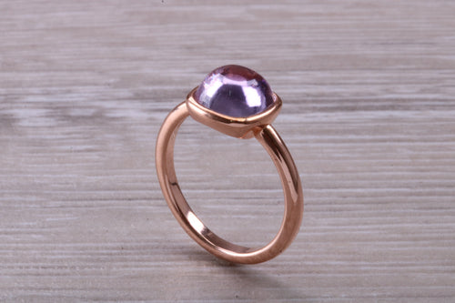 Cabochon cut Amethyst set Rose Gold Ring