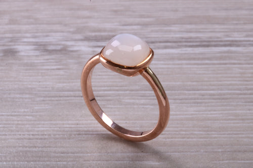 Cabochon cut Moonstone set Rose Gold Ring