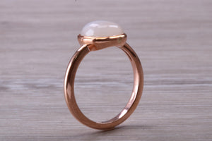Cabochon cut Moonstone set Rose Gold Ring