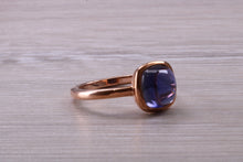 Load image into Gallery viewer, Cabochon cut Iolite set Rose Gold Ring