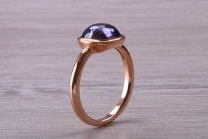 Cabochon cut Iolite set Rose Gold Ring