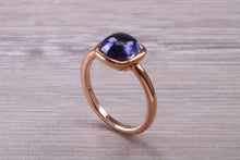 Load image into Gallery viewer, Cabochon cut Iolite set Rose Gold Ring