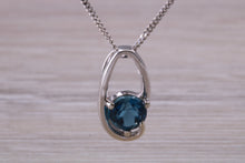 Load image into Gallery viewer, 9ct White Gold London Blue Topaz Necklace