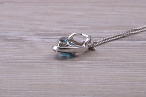 9ct White Gold London Blue Topaz Necklace