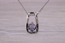Load image into Gallery viewer, 9ct White Gold real Amethyst necklace
