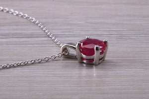 1.76 carat Ruby set 18ct White Gold Solitaire Necklace