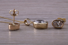 Load image into Gallery viewer, Oval cut 9ct Yellow Gold C Z set Earrings and Matching Necklace