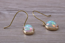 Load image into Gallery viewer, Beautiful Natural Sparkly Opal set Yellow Gold Dropper Earrings