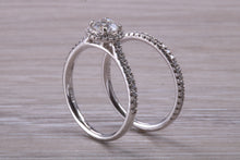 Load image into Gallery viewer, Natural Diamond set Engagement Ring with Matching Wedding Band