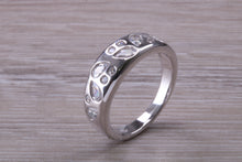 Load image into Gallery viewer, Chunky One carat Diamond set Band, Round and Teardrop cut Diamonds