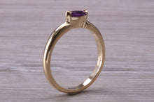 Load image into Gallery viewer, Dainty Marquise cut Amethyst set Yellow Gold Ring