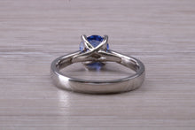 Load image into Gallery viewer, One carat Ceylon Blue Sapphire and Diamond set ring, natural Sapphire and Diamonds, guaranteed Ceylon Sapphire, Platinum or 18ct Yellow Gold