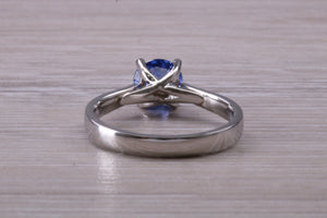 One carat Ceylon Blue Sapphire and Diamond Ring
