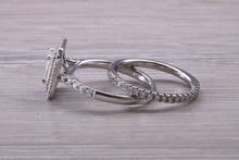 Load image into Gallery viewer, Platinum Diamond Bridal Rings set with One carat Moissanite Diamond and Natural Diamonds