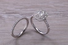 Load image into Gallery viewer, Platinum Diamond Bridal Rings set with One carat Moissanite Diamond and Natural Diamonds