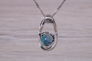 9ct White Gold London Blue Topaz Necklace