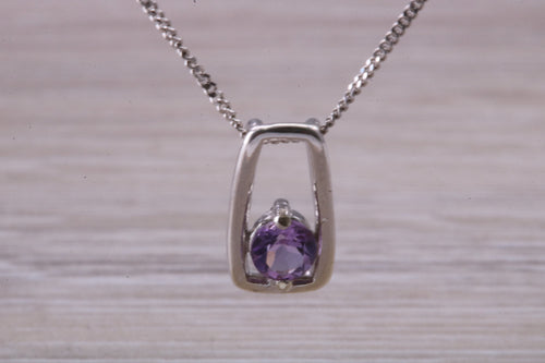 9ct White Gold real Amethyst necklace