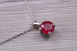 1.76 carat Ruby set 18ct White Gold Solitaire Necklace