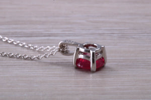1.76 carat Ruby set 18ct White Gold Solitaire Necklace