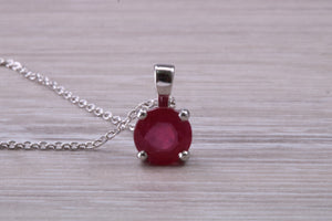 1.76 carat Ruby set 18ct White Gold Solitaire Necklace