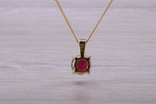 Load image into Gallery viewer, 1.75 carat Ruby Solitaire set 18ct Yellow Gold Necklace