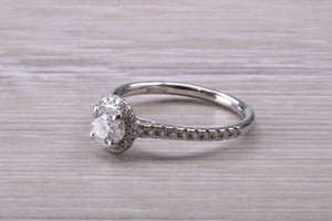 Natural Diamond set Engagement Ring with Matching Wedding Band