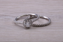 Load image into Gallery viewer, Natural Diamond set Engagement Ring with Matching Wedding Band
