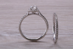 Natural Diamond set Engagement Ring with Matching Wedding Band