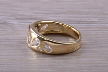 Load image into Gallery viewer, Wide and Chunky Diamond set Band, Round and Teardrop Cut Diamonds