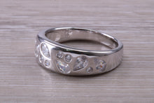 Load image into Gallery viewer, Chunky One carat Diamond set Band, Round and Teardrop cut Diamonds