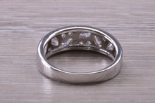 Load image into Gallery viewer, Chunky One carat Diamond set Band, Round and Teardrop cut Diamonds