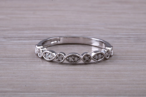 Diamond set Platinum or Yellow Gold Band