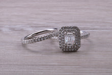 Load image into Gallery viewer, Platinum Diamond Bridal Rings set with One carat Moissanite Diamond and Natural Diamonds