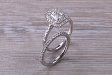 Load image into Gallery viewer, Platinum Diamond Bridal Rings set with One carat Moissanite Diamond and Natural Diamonds