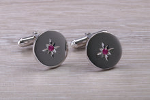 Load image into Gallery viewer, Ruby set Gentleman&#39;s Cufflinks