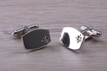 Load image into Gallery viewer, Natural Diamond set Gentleman's Cufflinks. made from solid sterling silver, traditional cufflinks with swivel back fittings.
