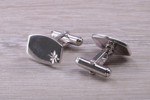 Load image into Gallery viewer, Natural Diamond set Gentleman's Cufflinks. made from solid sterling silver, traditional cufflinks with swivel back fittings.