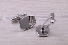 Load image into Gallery viewer, Natural Diamond set Gentleman's Cufflinks. made from solid sterling silver, traditional cufflinks with swivel back fittings.