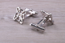 Load image into Gallery viewer, Gentleman&#39;s Cufflinks. Patterned square profile, made from solid sterling silver traditional cufflinks with swivel back fittings.