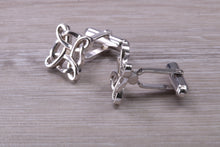 Load image into Gallery viewer, Gentleman&#39;s Cufflinks. Patterned square profile, made from solid sterling silver traditional cufflinks with swivel back fittings.