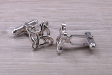 Load image into Gallery viewer, Gentleman&#39;s Cufflinks. Patterned square profile, made from solid sterling silver traditional cufflinks with swivel back fittings.