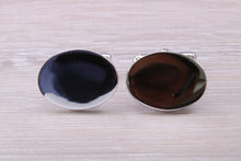 Load image into Gallery viewer, Large Gentleman's Cufflinks. Oval profile, made from solid sterling silver traditional cufflinks with swivel back fittings.