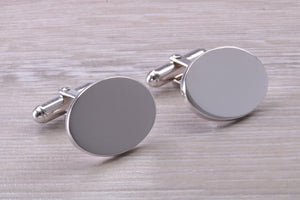 Large Gentleman's Cufflinks. Oval profile, made from solid sterling silver traditional cufflinks with swivel back fittings.