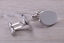 Load image into Gallery viewer, Large Gentleman's Cufflinks. Oval profile, made from solid sterling silver traditional cufflinks with swivel back fittings.