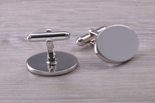 Load image into Gallery viewer, Large Gentleman's Cufflinks. Oval profile, made from solid sterling silver traditional cufflinks with swivel back fittings.