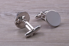 Load image into Gallery viewer, Gentleman's Cufflinks. Round profile, made from solid sterling silver traditional cufflinks with swivel back fittings.