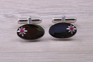 Ruby set Gentleman's Cufflinks
