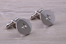 Load image into Gallery viewer, Natural Diamond set Gentleman&#39;s Cufflinks. made from solid sterling silver, traditional cufflinks with swivel back fittings.