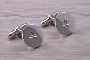 Natural Diamond set Gentleman's Cufflinks. made from solid sterling silver, traditional cufflinks with swivel back fittings.